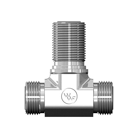 World Wide Fittings Male Flat Face O-Ring to Male Flat Face O-Ring to Male Flat Face O-Ring Bulkhead Branch Tee 4725X10X10X10